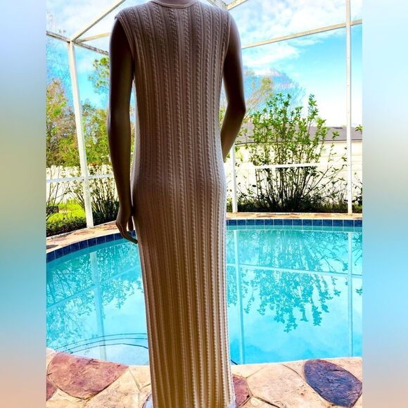 Authentic A.K.A Sleeveless Knit Maxi Dress M - Picture 4 of 6